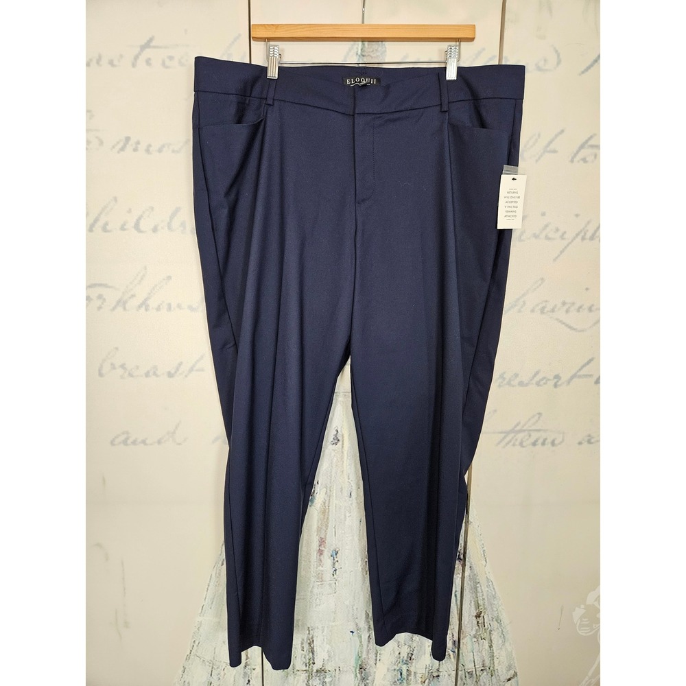 ELOQUII Navy Blue‎ Tapered Trousers Dress Pants Womens 18R New
